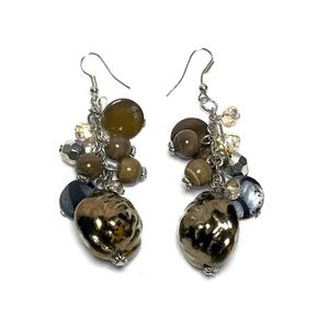 Copper Rose Bead with brown, gray and amber toned beads